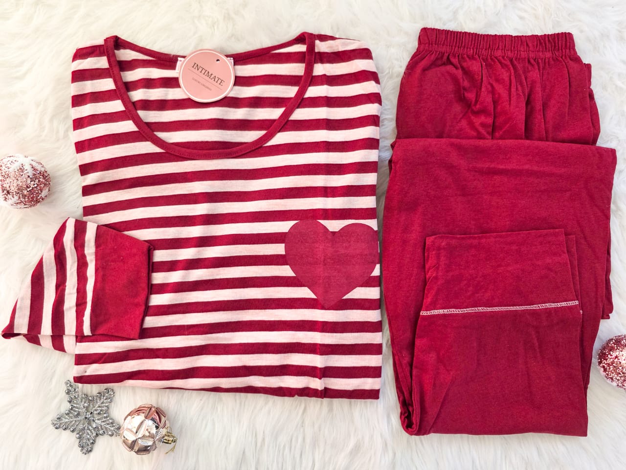 IMG-20251128-WA0008 Pyjama Coton Rouge Rayé – Image 1