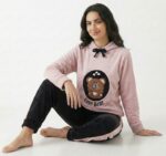 Pyjama Capuche Polaire Saumon