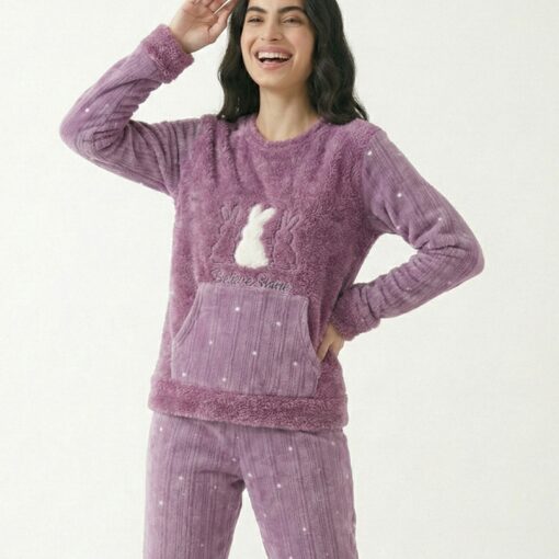 Pyjama Polaire Violet "Be Beet Sostie"