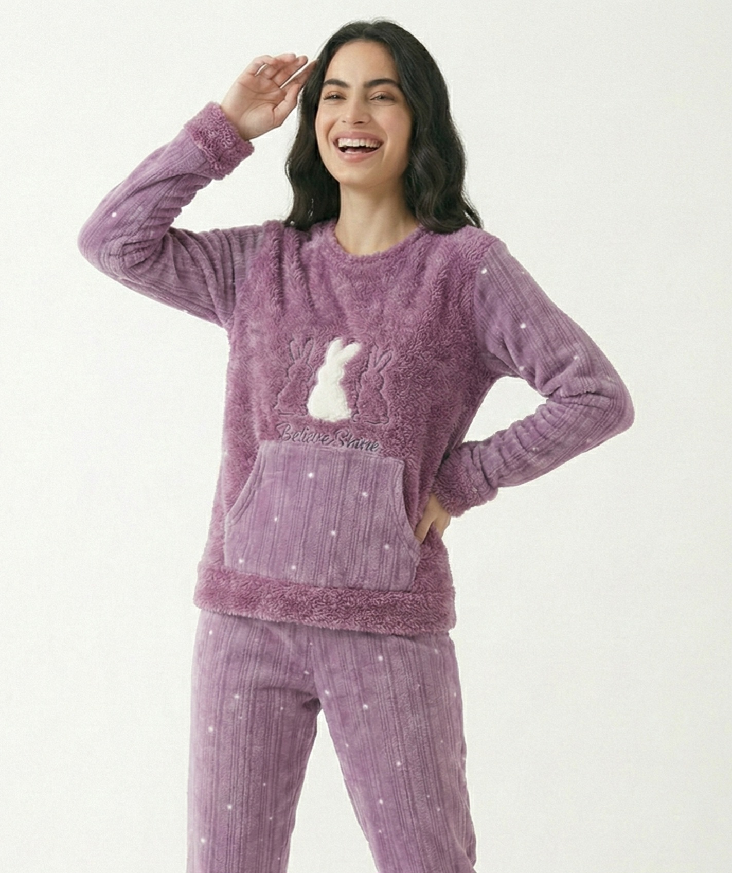 1765727945295 Pyjama Polaire Violet "Be Beet Sostie" – Image 1