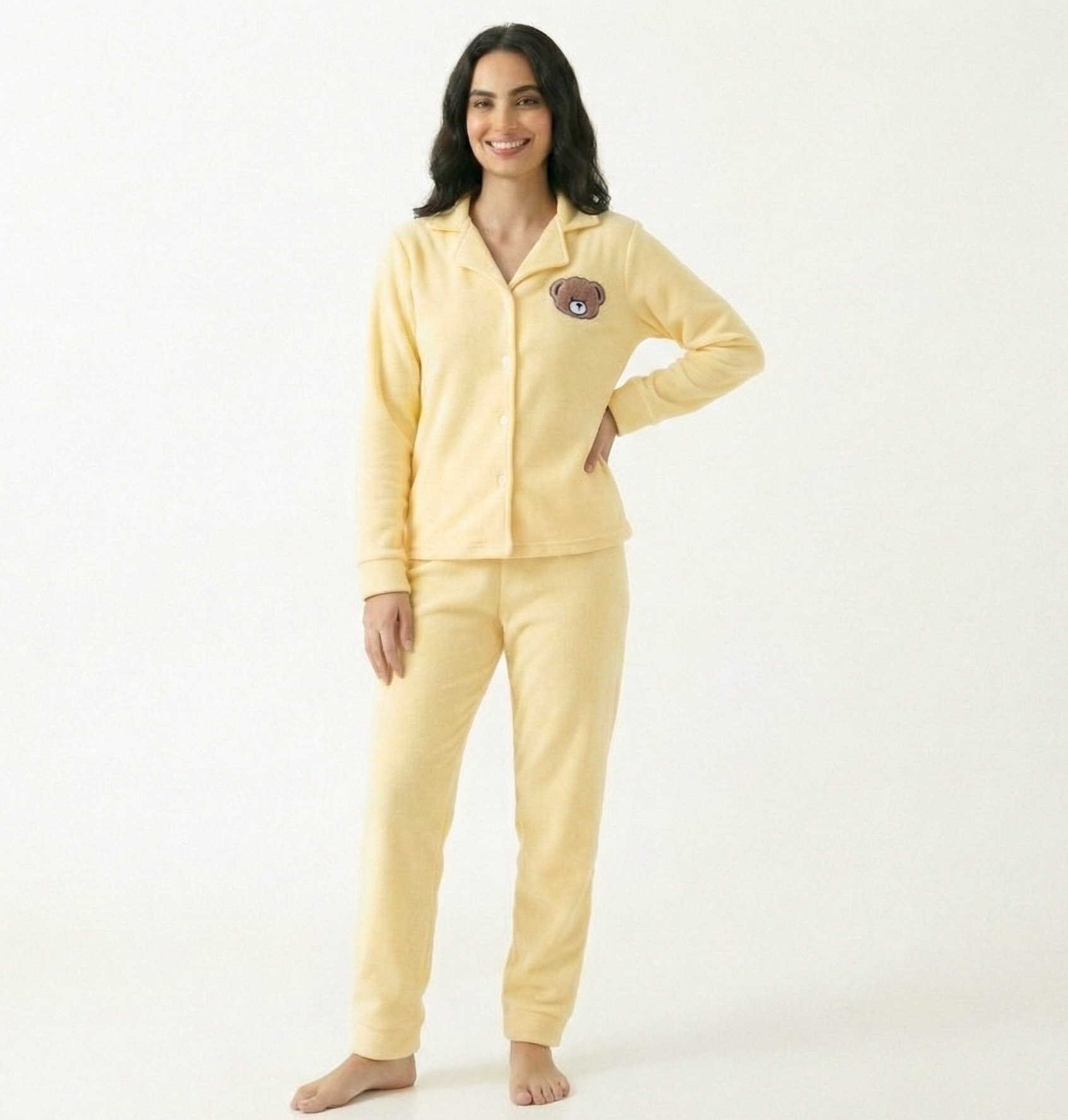 1765869838882 Pyjama Chemise Polaire Jaune – Image 1