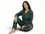 Pyjama Chemise Polaire Vert & Rouge
