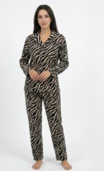 Pyjama Chemise Polaire Beige & Noir – Image 2