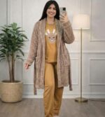 Pyjama 3 Pièces Polaire Grége & Moutarde