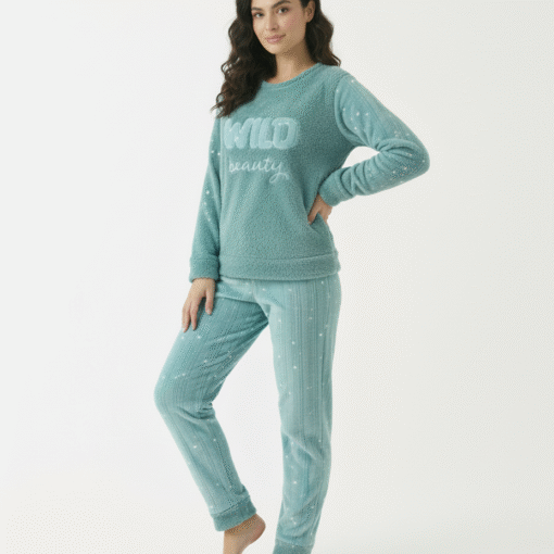 Pyjama Polaire Vert Doux Wild Beauty