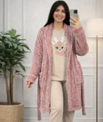 Pyjama 3 Pièces Polaire Rose & Beige