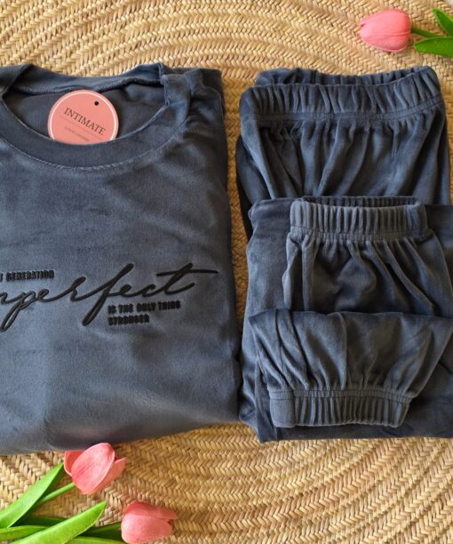 Pyjama Velours Gris "Imperfect"