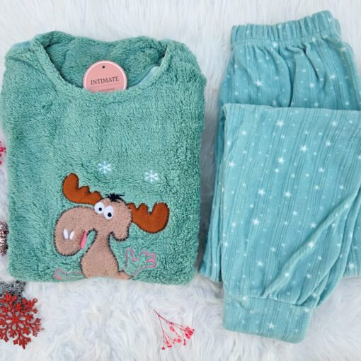 Pyjama Polaire Vert Doux Gazelle