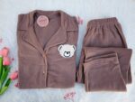 Pyjama Chemise Polaire Marron – Image 2