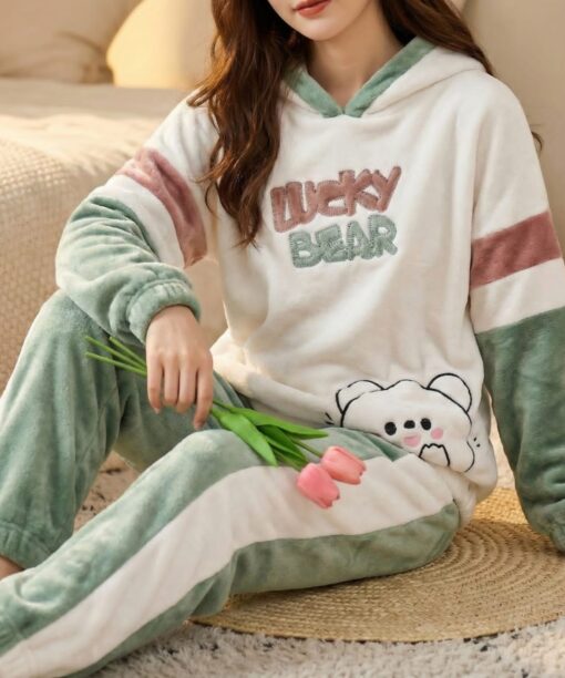 Pyjama Velour Vert Bear