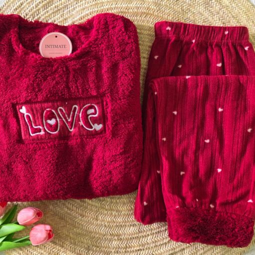 Pyjama Polaire Rouge Love