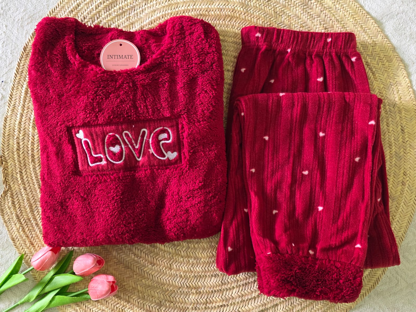 IMG-20251215-WA0051 Pyjama Polaire Rouge Love – Image 1