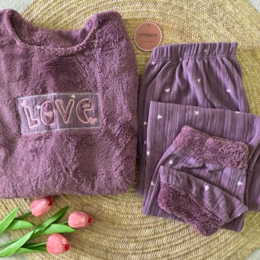 Pyjama Polaire Violet Love