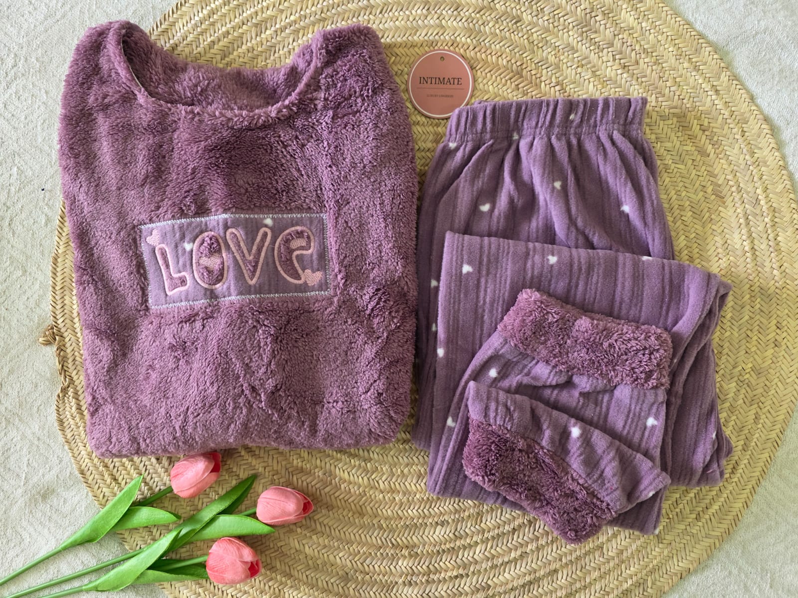 IMG-20251215-WA0055 Pyjama Polaire Violet Love – Image 1