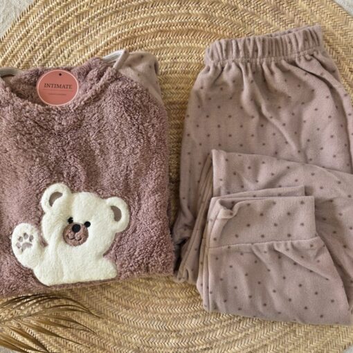 Pyjama Polaire Marron Nounours