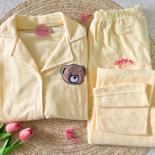 Pyjama Chemise Polaire Jaune