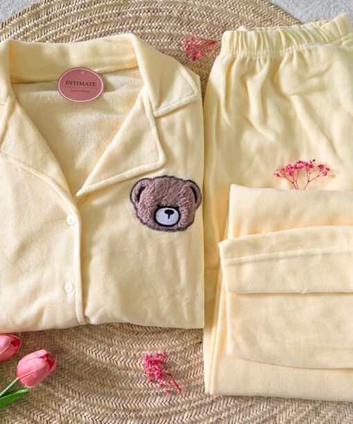 Pyjama Chemise Polaire Jaune