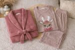 Pyjama 3 Pièces Polaire Rose