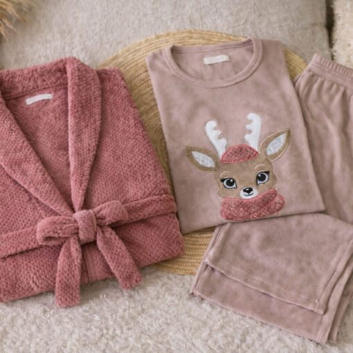 Pyjama 3 Pièces Polaire Rose