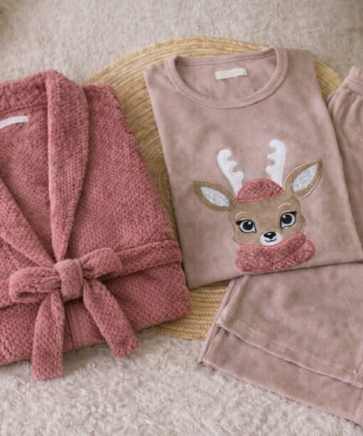 Pyjama 3 Pièces Polaire Rose