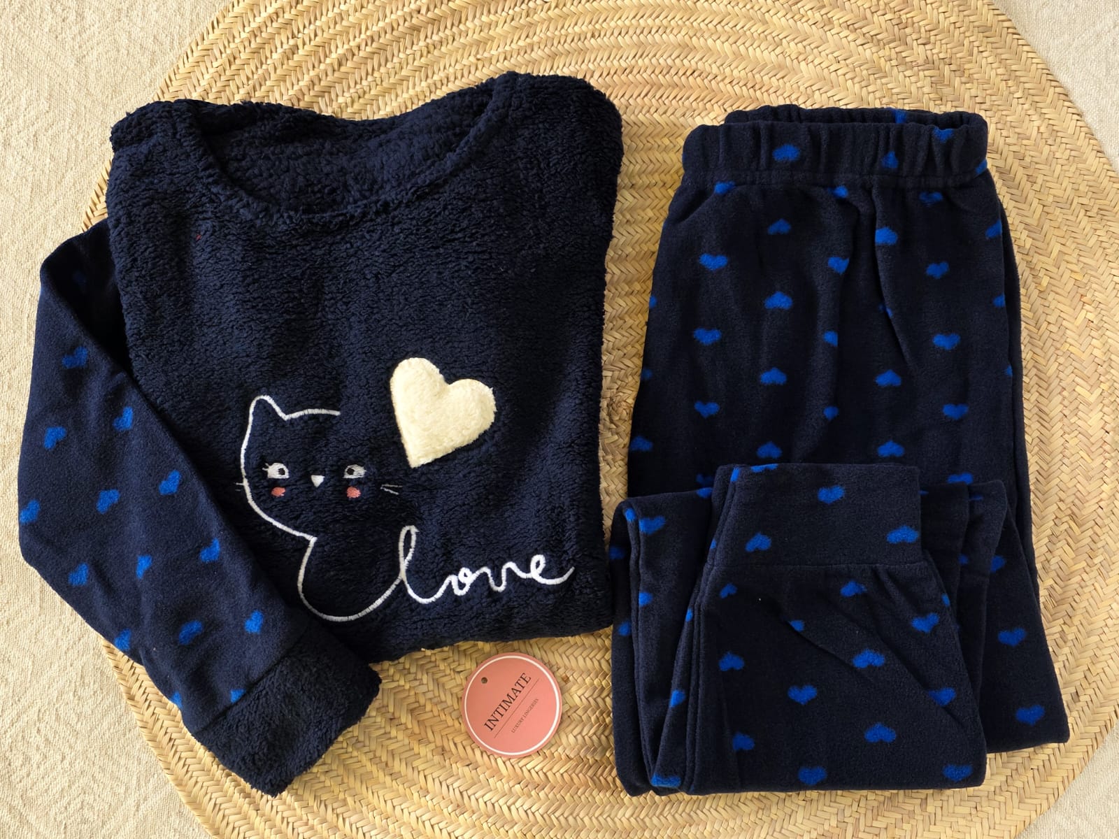 IMG-20251225-WA0086 Pyjama Polaire Bleu Marine Love – Image 1
