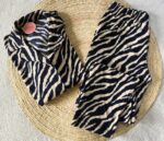 Pyjama Chemise Polaire Beige & Noir – Image 3