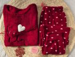 Pyjama Polaire Rouge Bordeaux Love – Image 2
