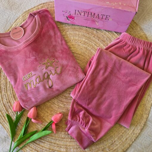 Pyjama Velours Rose "Is Like...Magic"