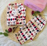 Pyjama Chemise Velours Beige Dabdoub