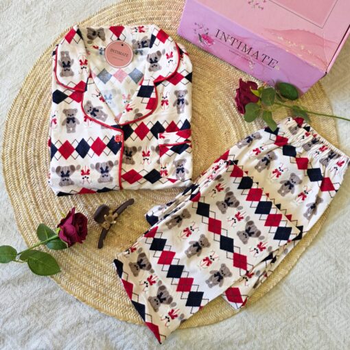 Pyjama Chemise Velours Beige Dabdoub