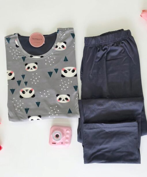 Pyjama Gris Imprimé Pandas