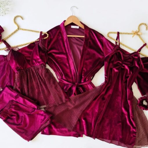 Parure Velours & Dentelle 5 Pièces & 2 Accessoires