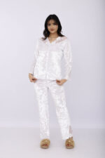 Pyjama Chemise Velours & Dentelle Blanc – Image 3