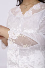 Pyjama Chemise Velours & Dentelle Blanc – Image 6