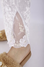 Pyjama Chemise Velours & Dentelle Blanc – Image 8