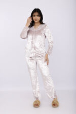 Pyjama Chemise Velours & Dentelle Rose Nude – Image 10