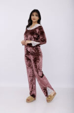 Pyjama Chemise Velours & Dentelle Vieux Rose – Image 5