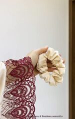 Parure Velours & Dentelle Beige & Rouge Bordeaux Pièces & 2 Accessoires – Image 7