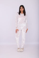 Pyjama Velours & Dentelle Blanc – Image 7