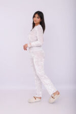 Pyjama Velours & Dentelle Blanc – Image 8