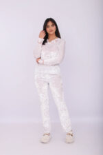 Pyjama Velours & Dentelle Blanc – Image 9
