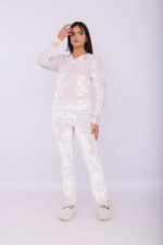 Pyjama Velours & Dentelle Blanc – Image 6