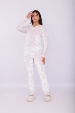 Pyjama Velours & Dentelle Blanc – Image 6