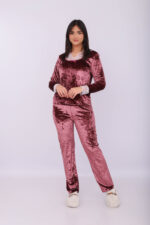 Pyjama Velours & Dentelle Vieux Rose – Image 2