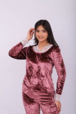 Pyjama Velours & Dentelle Vieux Rose – Image 7