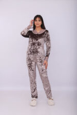 Pyjama Velours & Dentelle Gris – Image 3