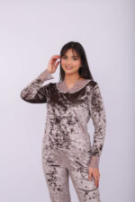 Pyjama Velours & Dentelle Gris