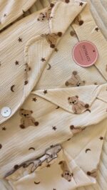 Pyjama Chemise Coton Beige Imprimé Dabdoub – Image 4