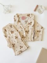 Pyjama Chemise Coton Beige Imprimé Dabdoub – Image 3