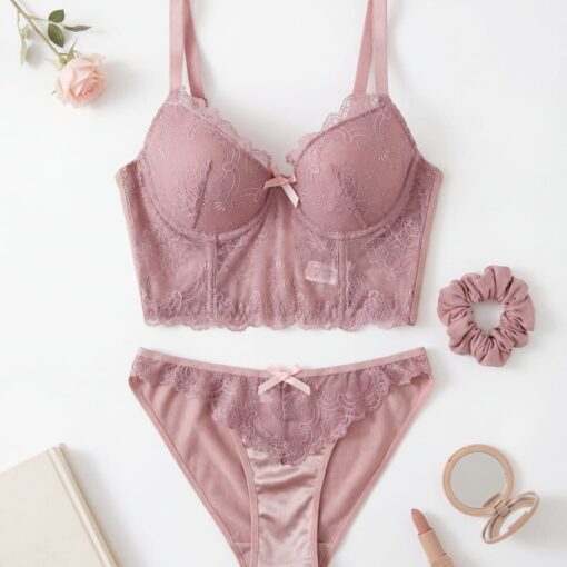 Soutien De Gorge et Culotte Violet